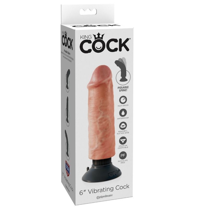 KING COCK - 15,24 CM VIBRIERENDER SCHWANZ AUS FLEISCH