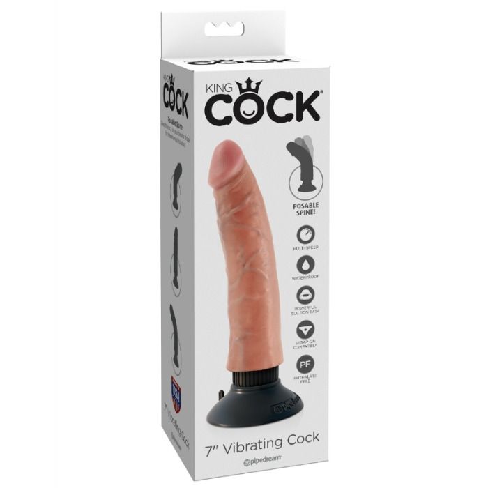 KING COCK - 17,78 CM VIBRIERENDER SCHWANZ AUS FLEISCH