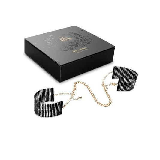 BIJOUX – DÉSIR MÉTALLIQUE HANDSCHELLEN AUS SCHWARZEM METALLGEWEBE