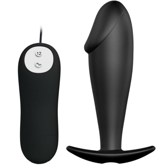 PRETTY LOVE - SILIKON-ANALPLUG-PENISFORM UND 12 VIBRATIONSMODI SCHWARZ