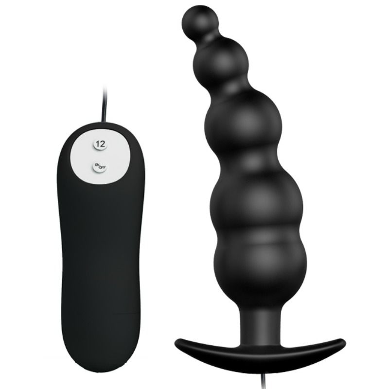 PRETTY LOVE - ANALPLUG SILIKON EXTRA STIMULATION UND 12 VIBRATIONSMODUS SCHWARZ FERNBEDIENUNG
