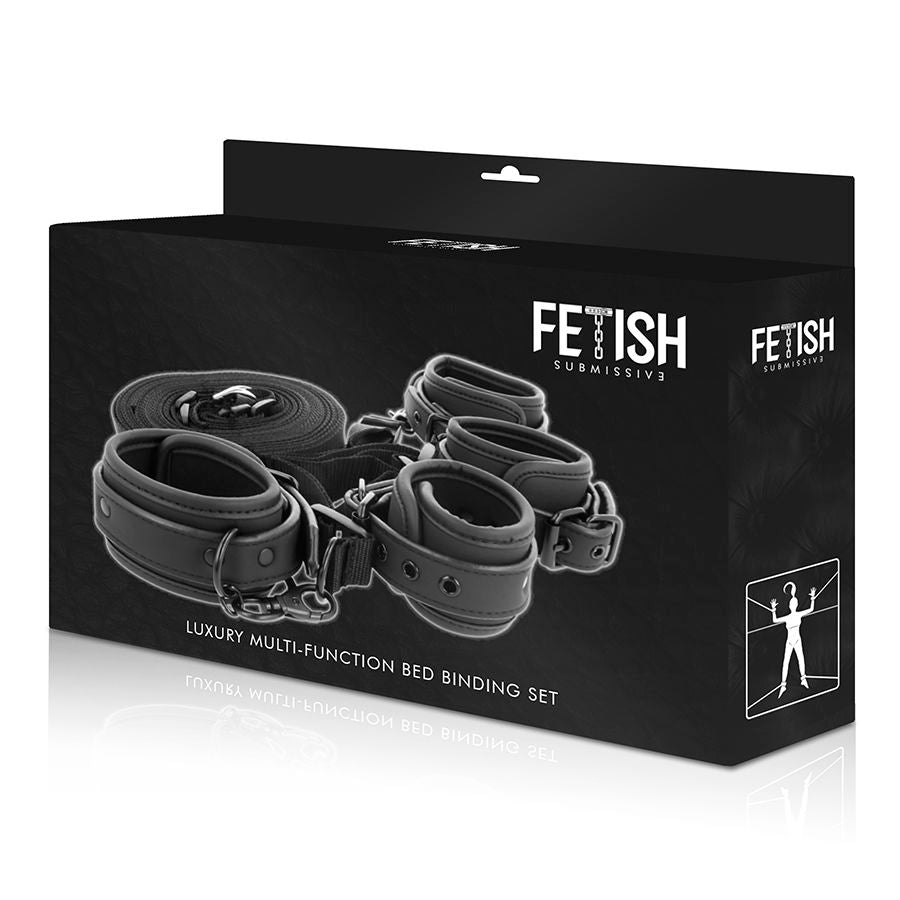 FETISCH DEVOT - SET AUS HANDSCHELLEN UND FESSELN MIT NOPRENFUTTER