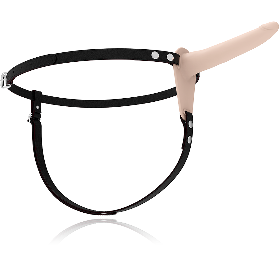 FETISCH DEVOT-HARNESS - HAUTFARBENES SILIKONVIBRATOR 15 CM