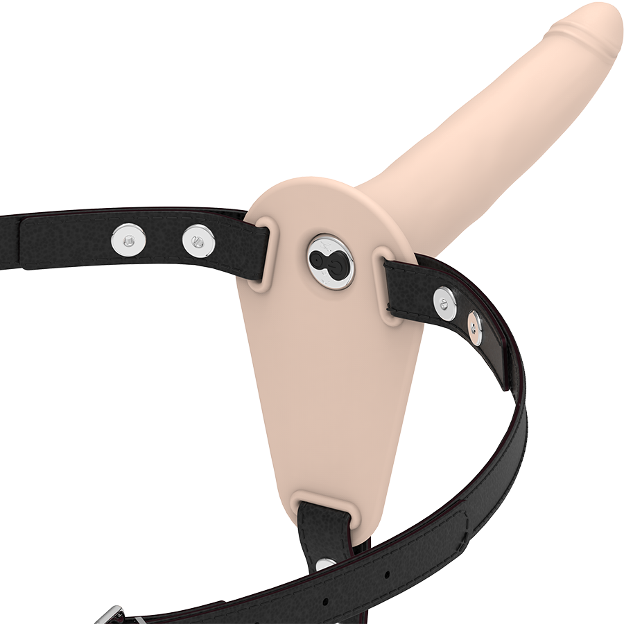 FETISCH DEVOT-HARNESS - HAUTFARBENES SILIKONVIBRATOR 15 CM