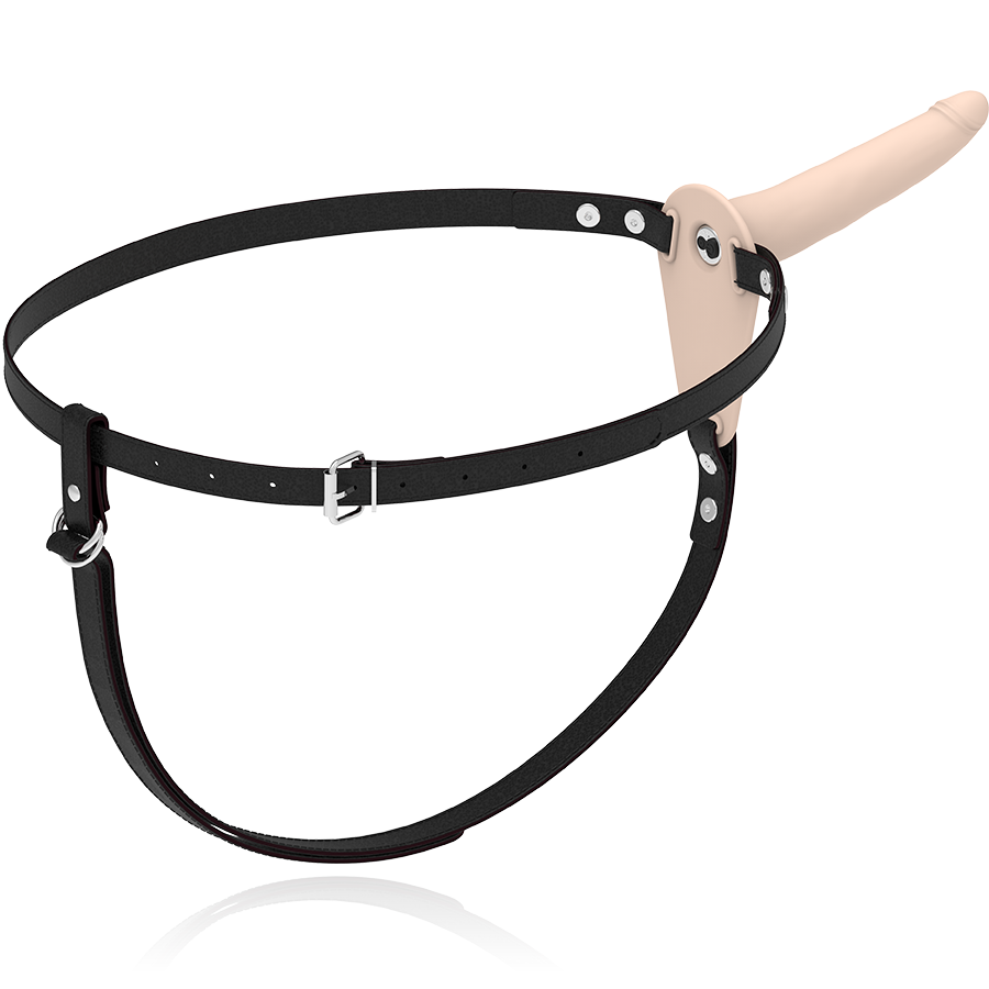 FETISCH DEVOT-HARNESS - HAUTFARBENES SILIKONVIBRATOR 15 CM