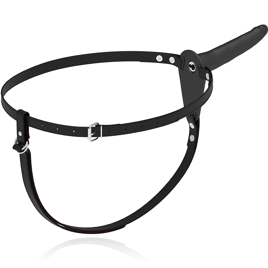 FETISCH DEVOT-HARNESS - SCHWARZER SILIKONVIBRATOR 15 CM