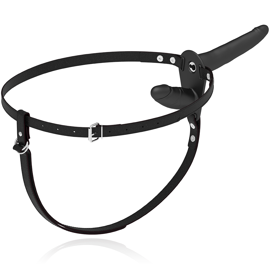 FETISCH-UNTERWÜRFIGER HARNESS - DOPPELPENETRATION SCHWARZER VIBRATOR