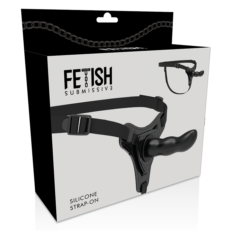 FETISCH DEVOT-HARNESS - SCHWARZER SILIKON-G-PUNKT 16 CM