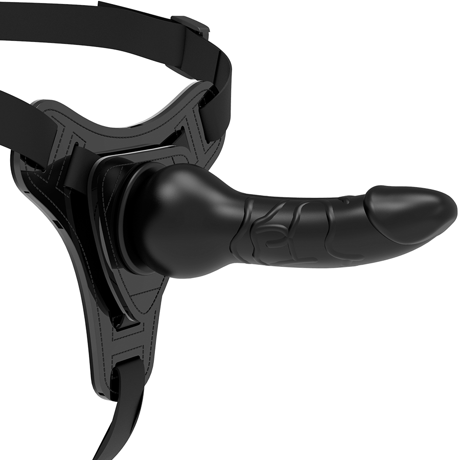 FETISCH DEVOT-HARNESS - SCHWARZES SILIKON REALISTISCH 16 CM