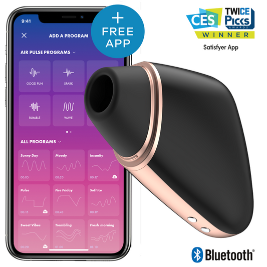 SATISFYER - LOVE TRIANGLE AIR PULSE STIMULATOR & VIBRATOR SCHWARZ