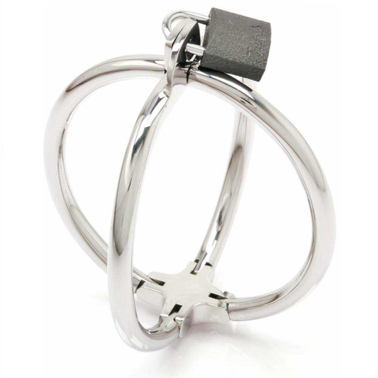 METALL HART - CRISS CROSS HANDSCHELLEN EDELSTAHL-FESSELN