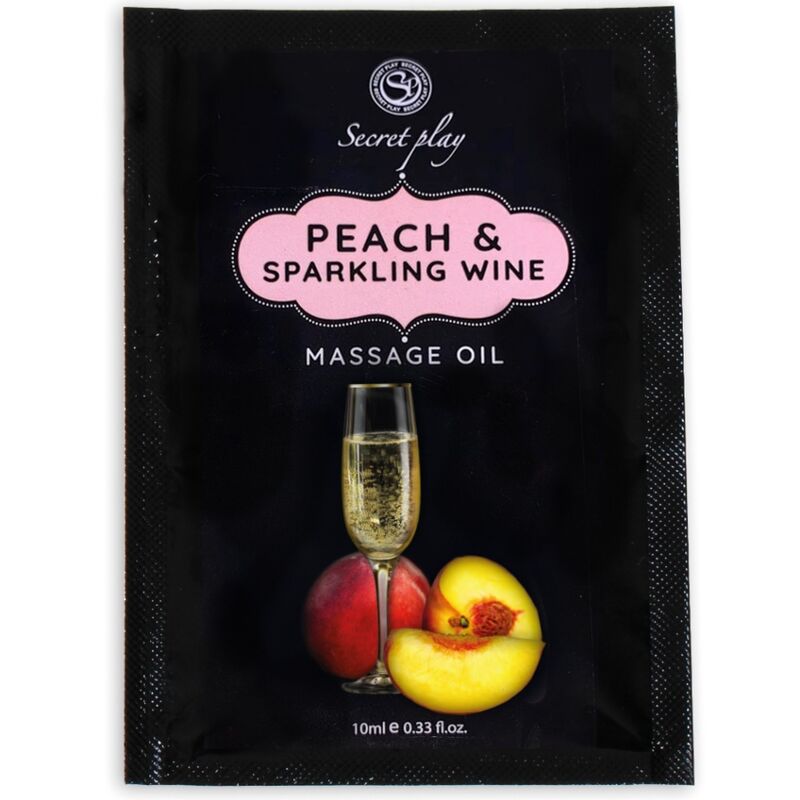 SECRETPLAY - PFIRSICH- & SEKT-MASSAGEÖL-BEUTEL 10 ML
