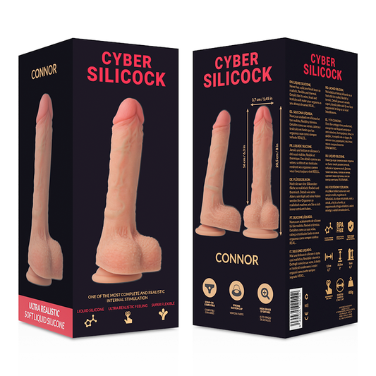 CYBER SILICOCK - STRAP-ON CONNOR FLÜSSIGE SILIKON MIT 3 RINGEN GRATIS 20,5 CM -O- 3,7 CM