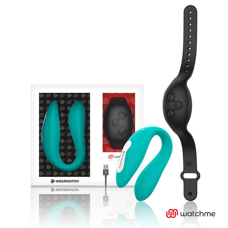 WEARWATCH - VIBRATOR MIT DUAL-TECHNOLOGIE WATCHME AQUAMARIN / JET