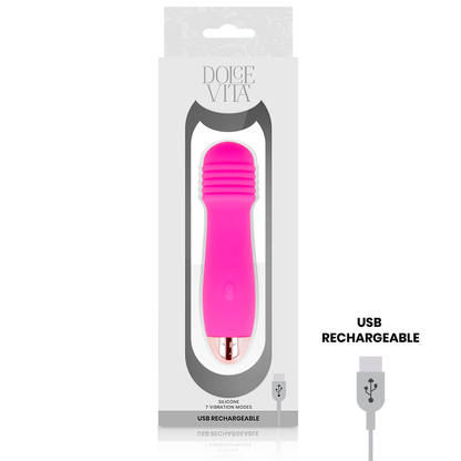 DOLCE VITA - RECHARGEABLE VIBRATOR THREE PINK 7 SPEEDS