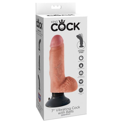 KING COCK - 17,78 CM VIBRIERENDER SCHWANZ MIT HAUTFLEISCHHODEN
