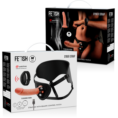 FETISCH DEVOT CYBER STRAP - HARNESS MIT FERNBEDIENUNG DILDO WATCHME M TECHNOLOGIE