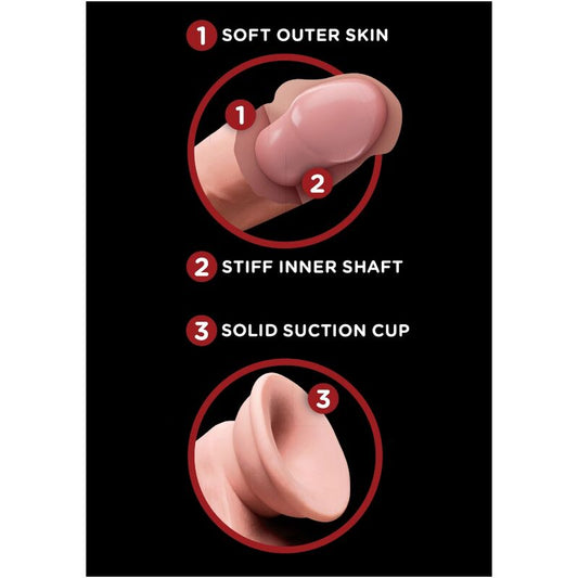 KING COCK - PLUS 3D DILDO SCHWINGENDE KUGELN 15,2 CM HELLE HAUT