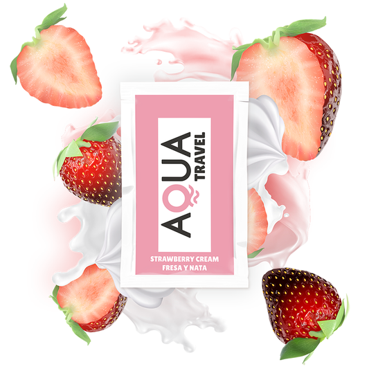 AQUA TRAVEL - Gleitmittel auf Wasserbasis mit Erdbeercremegeschmack, 6 ml