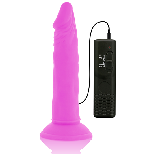 DIVERSIA - FLEXIBLER VIBRIERENDER DILDO LILA 23 CM -O- 4,3 CM