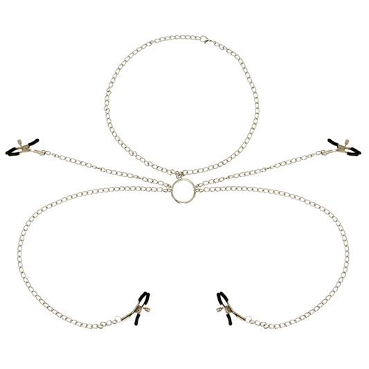 OHMAMA FETISH 4 NIPPELKLEMMEN MIT KETTENKETTE