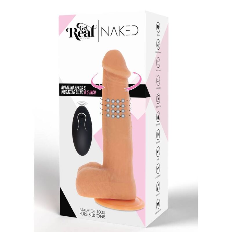 GET REAL - ROTIERENDE PERLEN VIBRIERENDE DILDOHAUT