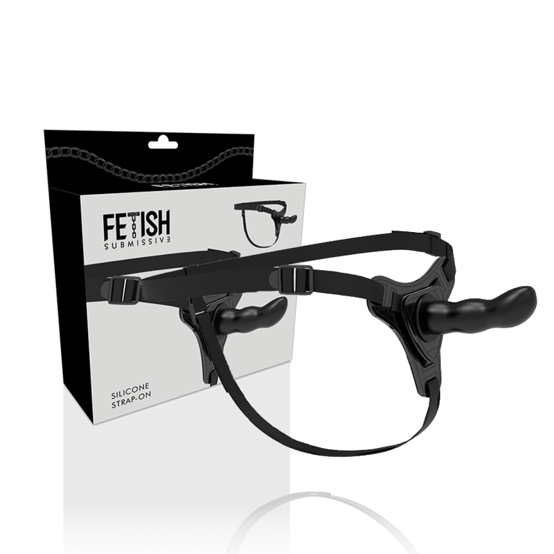 FETISCH DEVOT-HARNESS - SCHWARZER SILIKON-G-PUNKT 16 CM