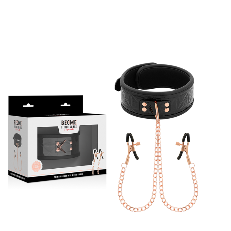 BEGME - BLACK EDITION HALSBAND MIT NIPPELKLEMMEN MIT NEOPRENFUTTER