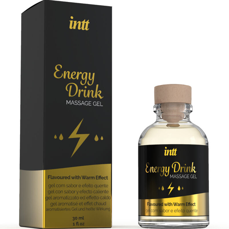 INTT MASSAGE &amp; ORAL SEX - MASSAGEGEL MIT AROMATISIERTEM ENERGY CA DRINK UND WÄRMEEFFEKT