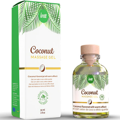 INTT - VEGANES MASSAGEGEL MIT KOKOSNUSSGESCHMACK UND WÄRMEWIRKUNG
