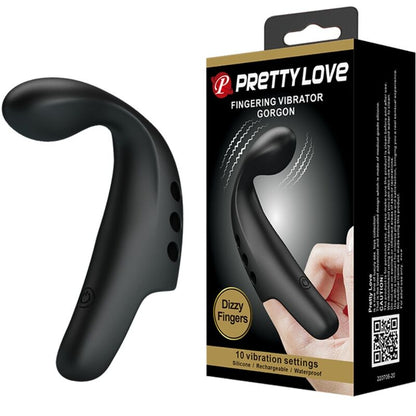 PRETTY LOVE - SCHWARZER GORGON-VIBRATOR-FINGERHÜLLE