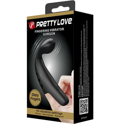 PRETTY LOVE - SCHWARZER GORGON-VIBRATOR-FINGERHÜLLE