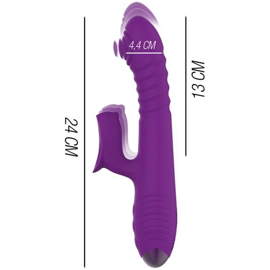 INTENSE - IGGY MULTIFUNKTIONS-WIDERAUFLADBARER VIBRATOR AUF &amp; AB MIT KLITORISTIMULATOR LILA