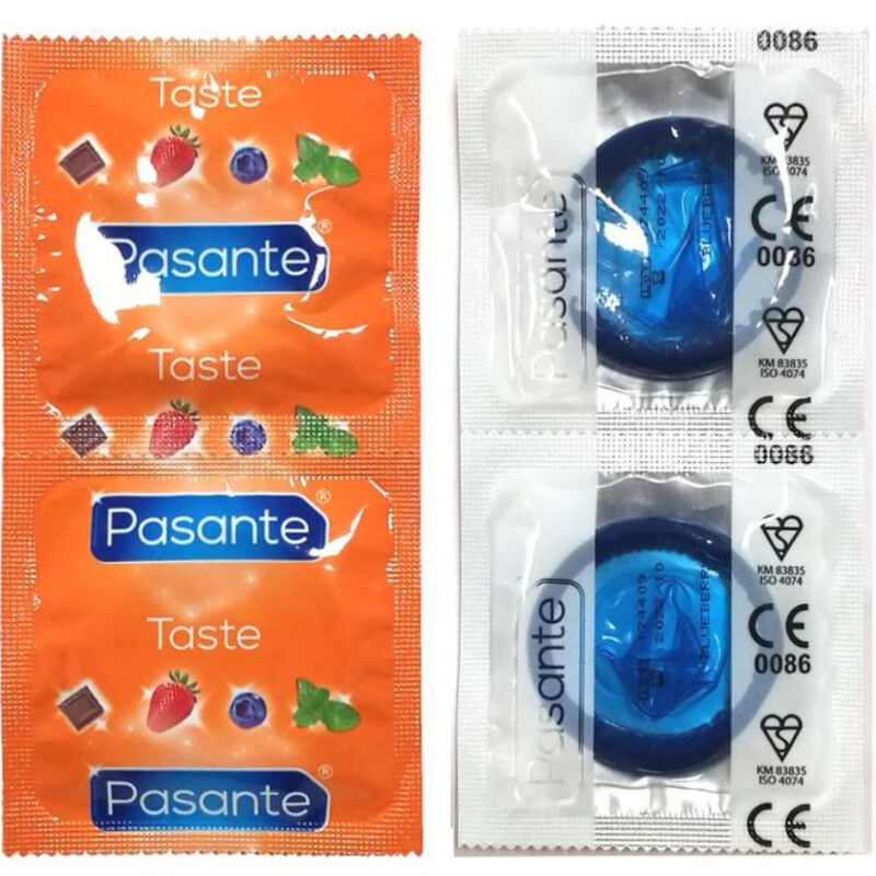 PASANTE - Kondome Geschmack Blaubeere Tasche 144 Einheiten