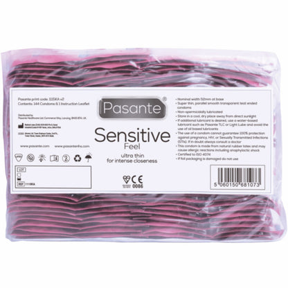 PASANTE - SENSITIVE KONDOME BEUTEL 144 EINHEITEN