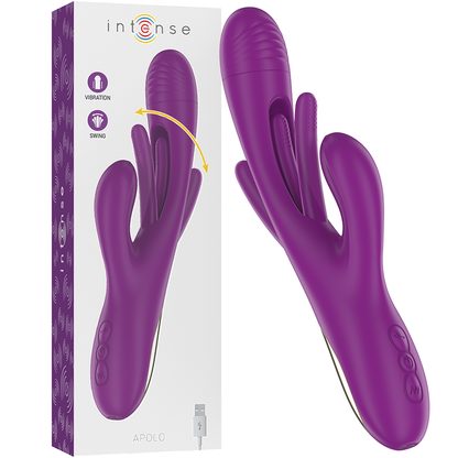 INTENSE - APOLO WIEDERAUFLADBARER MULTIFUNKTIONSVIBRATOR 7 VIBRATIONEN MIT SCHWINGBEWEGUNG LILA