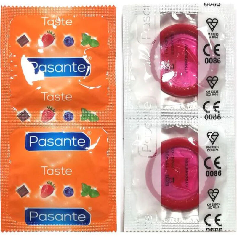 PASANTE - Kondome Geschmack Erdbeere Tasche 144 Einheiten
