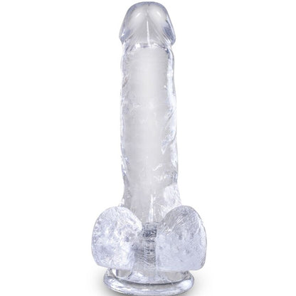 KING COCK - KLARER REALISTISCHER PENIS MIT HODEN 13,5 CM TRANSPARENT