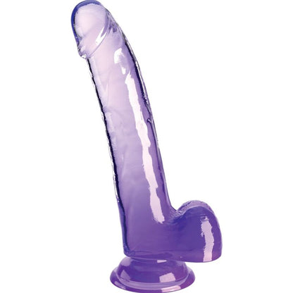 KING COCK - DURCHSICHTIGER DILDO MIT HODEN 20,3 CM LILA