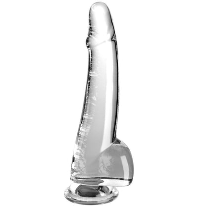 KING COCK - DILDO MIT HODEN 19 CM TRANSPARENT