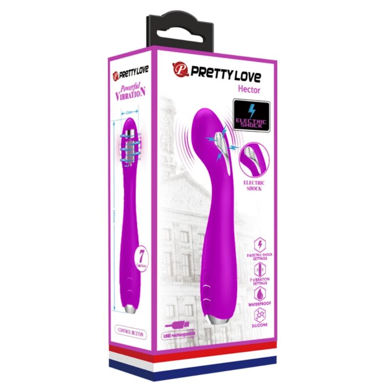 PRETTY LOVE - HECTOR WIEDERAUFLADBARER ELEKTROSCHOCK-VIBRATOR, WASSERDICHT, LILA