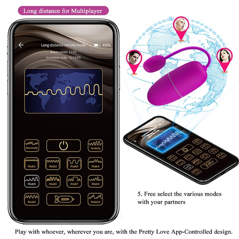 PRETTY LOVE - NYMPH VIBRIERENDES EI APP-GESTEUERT LILA