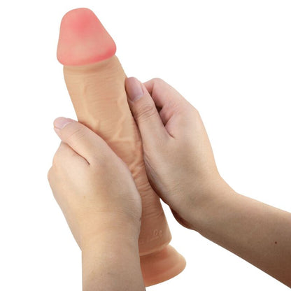 PRETTY LOVE - SLIDING SKIN SERIES REALISTISCHER DILDO MIT GLEITHAUT-SAUGNÄPFEN, HAUTFARBEN 23,4 CM