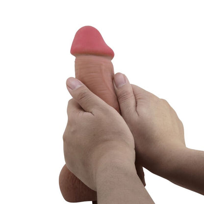 PRETTY LOVE - SLIDING SKIN SERIES REALISTISCHER DILDO MIT GLEITHAUT-SAUGNAPFER BRAUN 23,4 CM