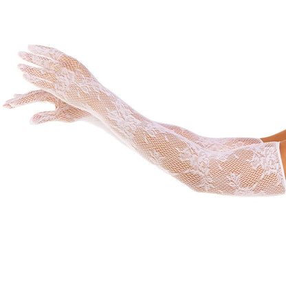 LEG AVENUE - ROTE BLUMENHANDSCHUHE SCHWARZ