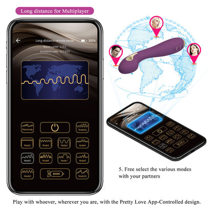 PRETTY LOVE - HECTOR ELEKTROSCHOCK-VIBRATOR MIT APP-STEUERUNG LILA