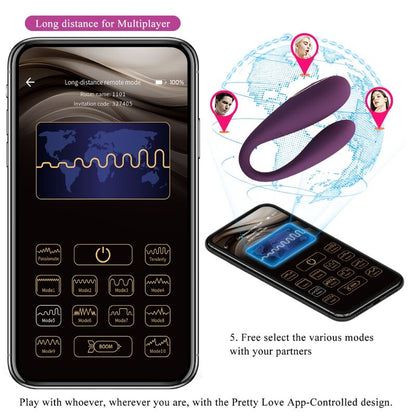 PRETTY LOVE - AUGUST REMOTE GLOBAL DOPPEL-VERGNÜGEN-VIBRATOR