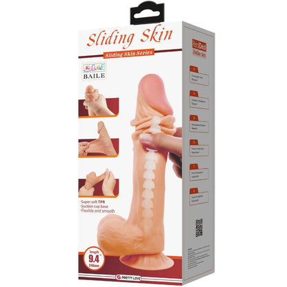 PRETTY LOVE - SLIDING SKIN SERIES REALISTISCHER DILDO MIT GLEITHAUT-SAUGNAPF 24 CM