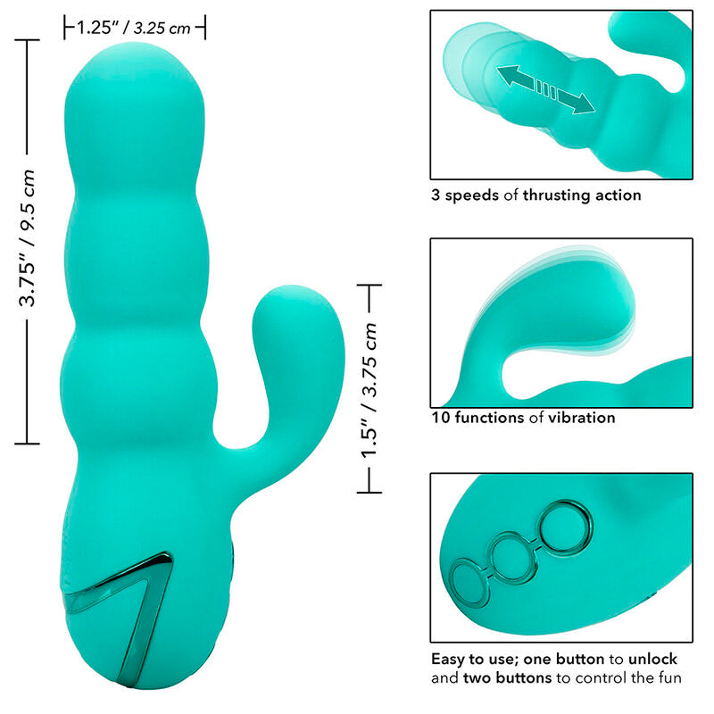CALEXOTICS – DEL MAR DIVA VIBRATOR RABBIR AQUA GREEN VON CALIFORNIA DREAMING