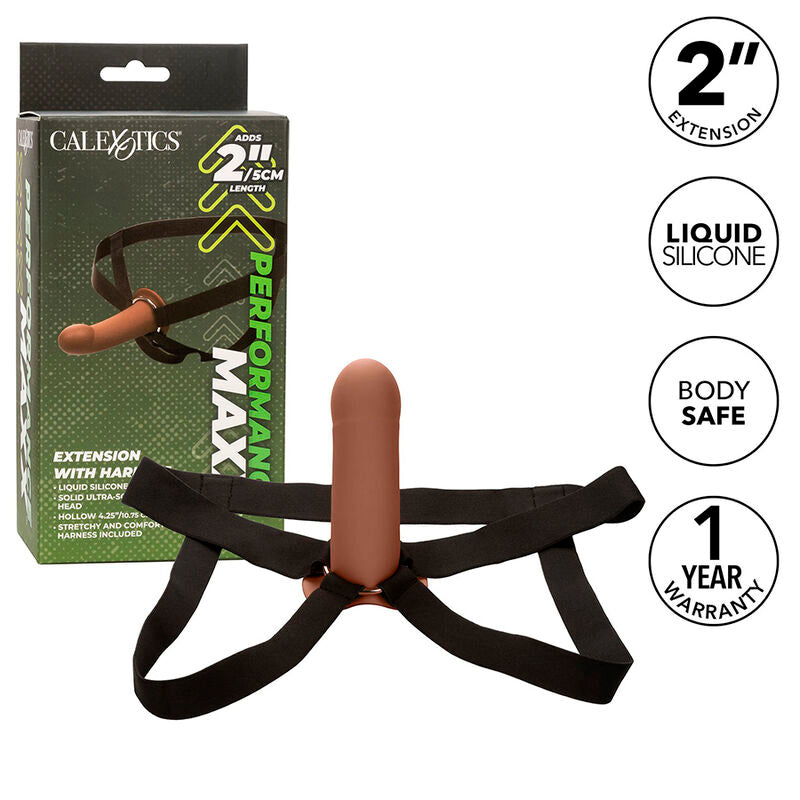 CALEXOTICS - PERFORMANCE MAXX EXTENSION MIT HARNESS BRAUN HAUT